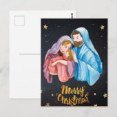 Jungfrau Mary Jesus Krippe Weihnachten Postkarte (Vorne/Hinten)