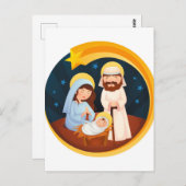 Jungfrau Mary Jesus Krippe Weihnachten Postkarte (Vorne/Hinten)