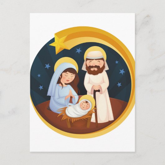 Jungfrau Mary Jesus Krippe Weihnachten Postkarte (Vorderseite)