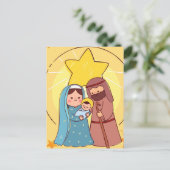 Jungfrau Mary Jesus Krippe Weihnachten Postkarte (Stehend Vorderseite)