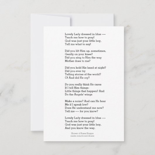 Jungfrau Mary Jesus Liebliche Dresdner in blauem G Einladung (Rückseite)