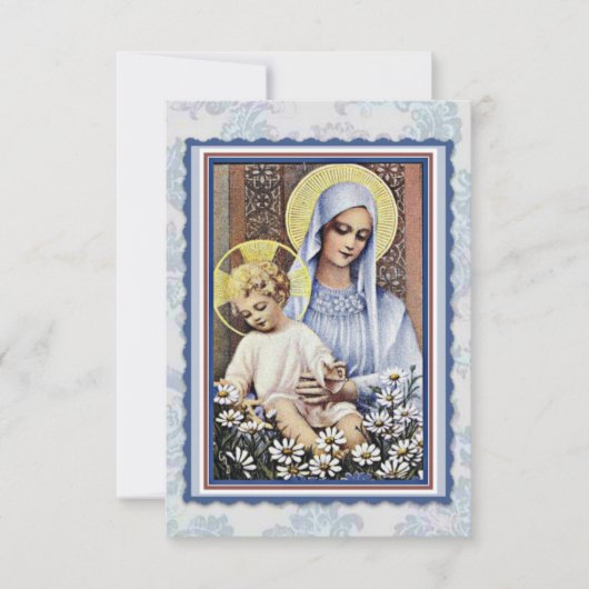 Jungfrau Mary Jesus liebliche Lady in blauem Gedic (Vorderseite)