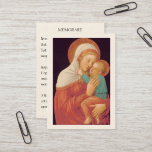 Jungfrau Mary Jesus Mother Good Counsel Memorare Visitenkarte
