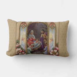 Jungfrau-Mary Jesus Nativity-Weihnachten Vintag Lendenkissen