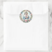 Jungfrau Mary Jesus Pink Roses katholische Runder Aufkleber (Tasche)