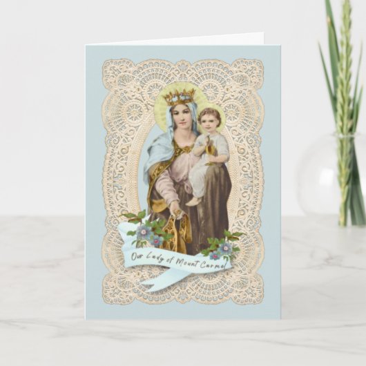 Jungfrau Mary Jesus Religious Mount Carmel Karte (Vorderseite)