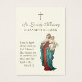 Jungfrau Mary & Jesus Scripture Beerdigungskarte (Vorderseite)