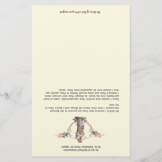 Jungfrau Mary Jesus spirituelles Kommunizengebet (Rückseite)