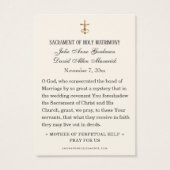 Jungfrau Mary Jesus Wedding Scripture Prayer Card (Rückseite)