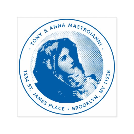 Jungfrau Mary & Jesus Weihnachten Rücksendeadresse Permastempel (Design)