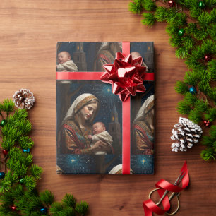 Jungfrau Mary & Jesus Weihnachtskrippe Geschenkpapier