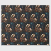 Jungfrau Mary & Jesus Weihnachtskrippe Geschenkpapier (Flach)
