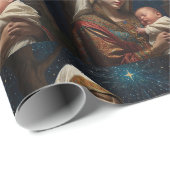 Jungfrau Mary & Jesus Weihnachtskrippe Geschenkpapier (Rolleneckpunkt)