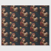 Jungfrau Mary & Jesus Weihnachtskrippe Geschenkpapier (Flach)