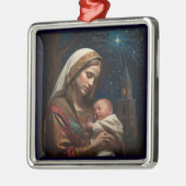 Jungfrau Mary & Jesus Weihnachtskrippe Ornament Aus Metall (Links)