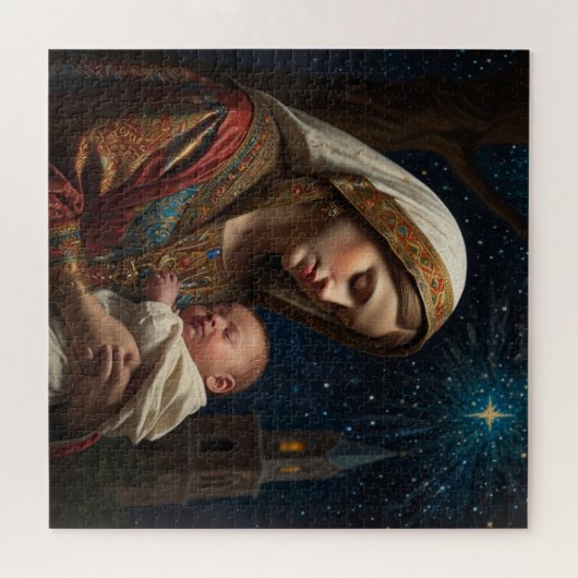 Jungfrau Mary & Jesus Weihnachtskrippe Puzzle (Horizontal)