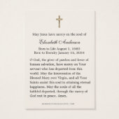 Jungfrau Mary Katholic Beerdigung Foto Heilige Kar (Rückseite)