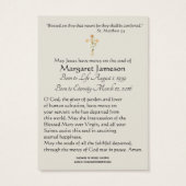 Jungfrau Mary Katholic Beerdigung Gebet Heilige Ka (Rückseite)