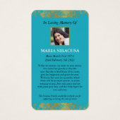 Jungfrau Mary Katholic Beerdigung Gedenkkarte (Rückseite)