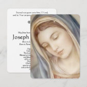 Jungfrau Mary Katholic Beerdigung Gedenkkarte (Vorne/Hinten)