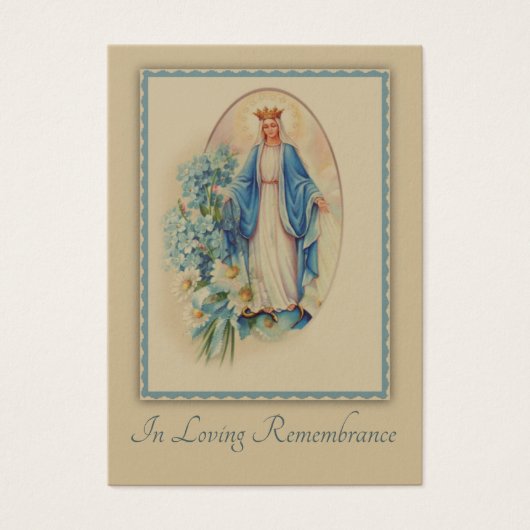 Jungfrau Mary Katholic Beerdigung Gedenkkarte (Vorderseite)
