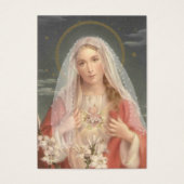 Jungfrau Mary Katholic Funeral Memorial Holcard - (Vorderseite)