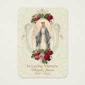 Jungfrau Mary Katholic Funeral Memorial Holcard - (Vorderseite)