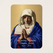 Jungfrau Mary Katholic Funeral Memorial Holcard - (Vorderseite)