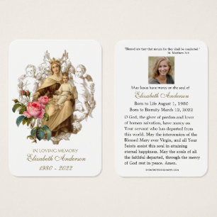 Jungfrau Mary Katholic Funeral Memorial Holcard -