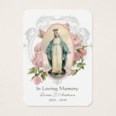 Jungfrau Mary Katholic Funeral Memorial Holcard - (Vorderseite)