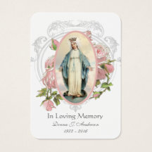Jungfrau Mary Katholic Funeral Memorial Holcard -