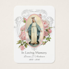 Jungfrau Mary Katholic Funeral Memorial Holcard -