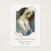 Jungfrau Mary Katholic Funeral Memorial Holcard - (Vorderseite)