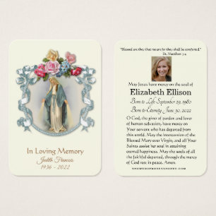 Jungfrau Mary Katholic Funeral Memorial Holcard -