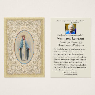 Jungfrau Mary Katholic Funeral Memorial Holcard -