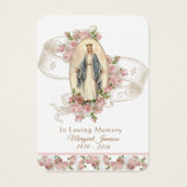 Jungfrau Mary Katholic Funeral Memorial Holcard - (Vorderseite)
