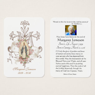 Jungfrau Mary Katholic Funeral Memorial Holcard -