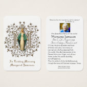 Jungfrau Mary Katholic Funeral Memorial Holcard - (Vorne & Hinten)