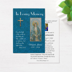Jungfrau Mary Katholic Funeral Memorial Holcard -