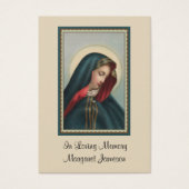 Jungfrau Mary Katholic Funeral Memorial Holcard - (Vorderseite)