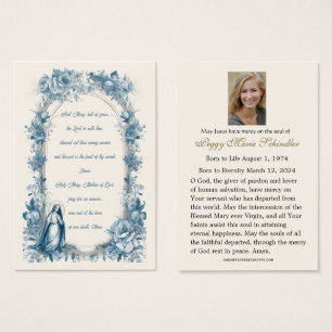 Jungfrau Mary Katholic Funeral Memorial Holcard -
