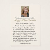 Jungfrau Mary Katholic Funeral Memorial Holcard - (Rückseite)