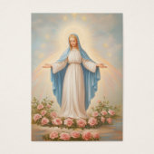 Jungfrau Mary Katholic Funeral Memorial Holcard - (Vorderseite)