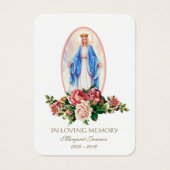 Jungfrau Mary Katholic Funeral Memorial Holcard - (Vorderseite)