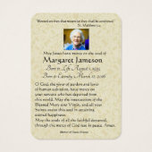 Jungfrau Mary Katholic Funeral Memorial Holcard - (Rückseite)