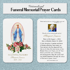 Jungfrau Mary Katholic Funeral Memorial Holcard -