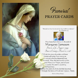 Jungfrau Mary Katholic Funeral Memorial Holcard -