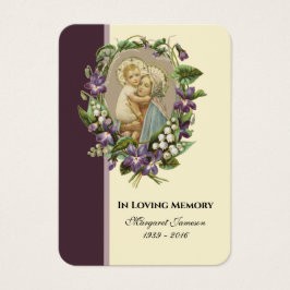 Jungfrau Mary Katholic Funeral Memorial Holcard -