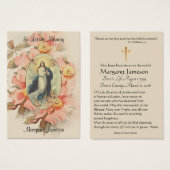 Jungfrau Mary Katholic Funeral Memorial Holcard - (Vorne & Hinten)