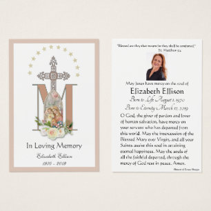 Jungfrau Mary Katholic Funeral Memorial Holcard -